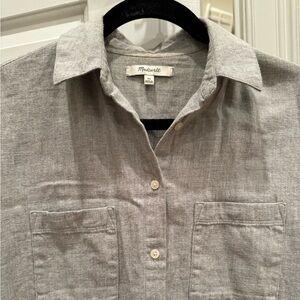 Madewell heatherd flannel button up shirt